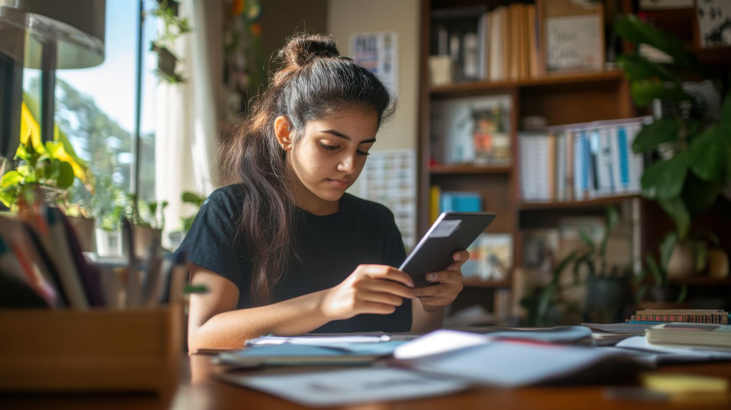 mulher no escritório